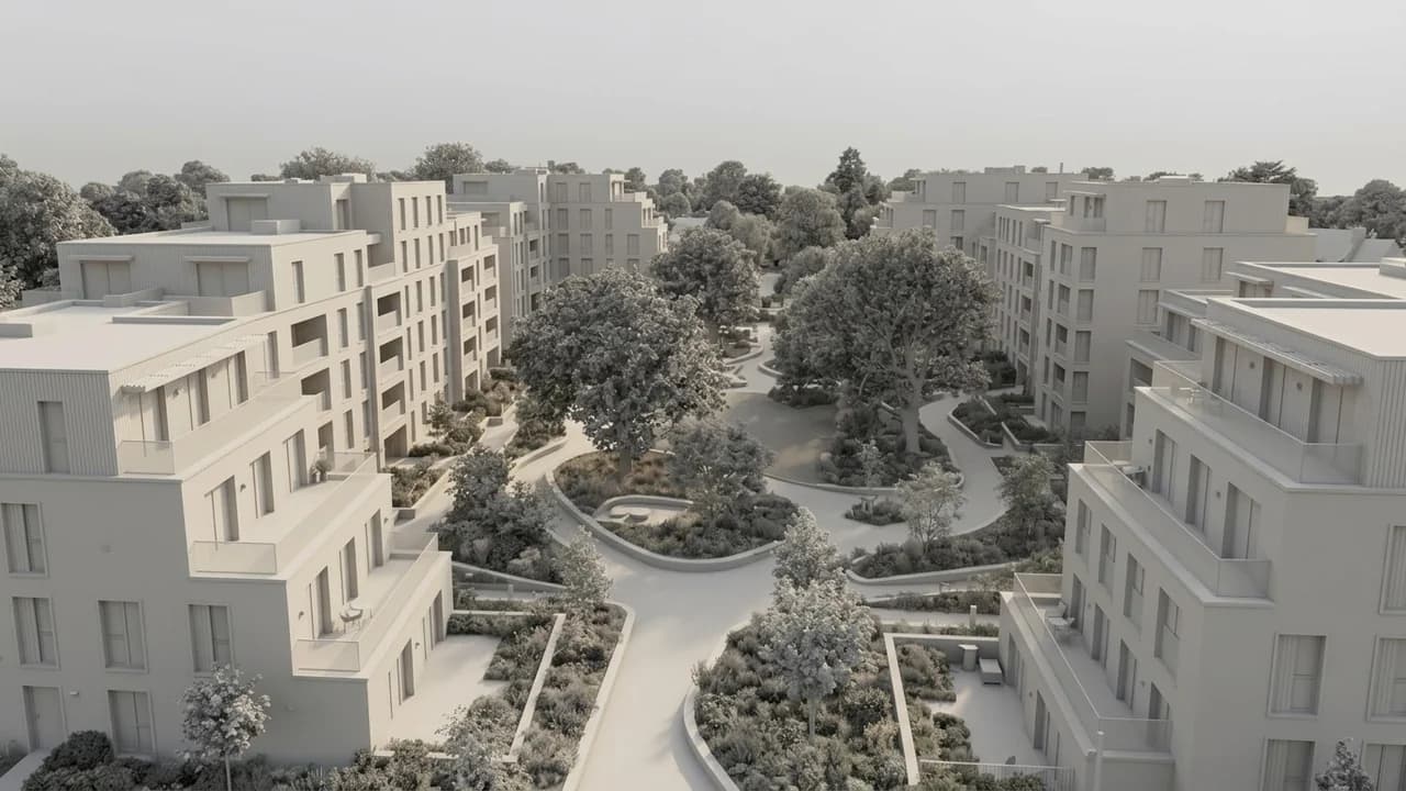 Volume study: A planted pedestrian route through a residential district